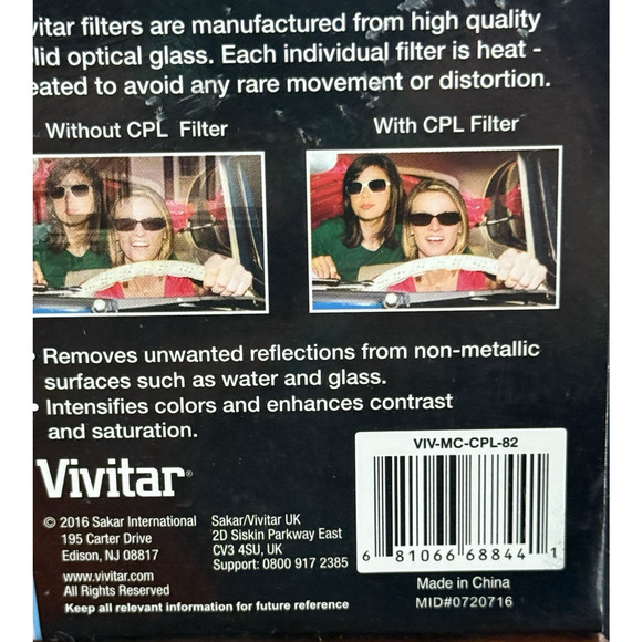 Vivitar Series 1 82 Mm CPL Filter Multi-Coated UPC 6 81066 68844 - Picture 5 of 10